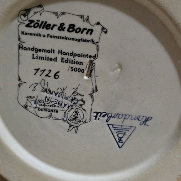 ZOLLER & BORN LIMITED EDITION NUMBERED RARE 1126/5000 - Picture 3 of 4